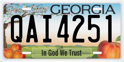 GA license plate QAI4251