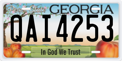GA license plate QAI4253