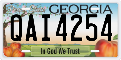 GA license plate QAI4254