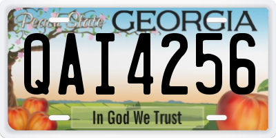 GA license plate QAI4256
