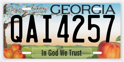 GA license plate QAI4257