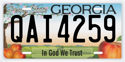 GA license plate QAI4259