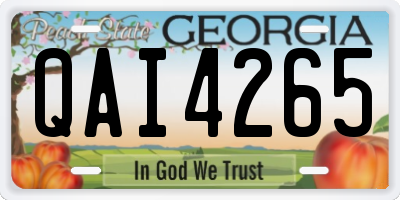GA license plate QAI4265