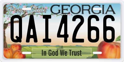 GA license plate QAI4266