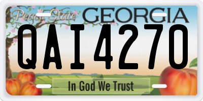 GA license plate QAI4270