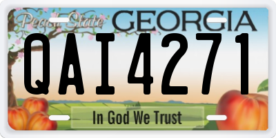 GA license plate QAI4271