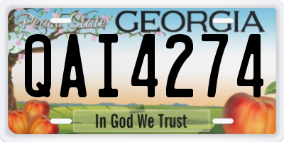 GA license plate QAI4274