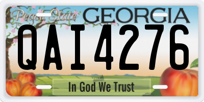 GA license plate QAI4276