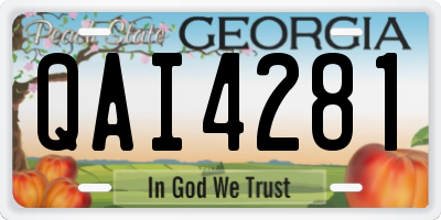 GA license plate QAI4281