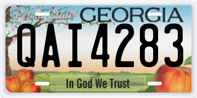GA license plate QAI4283
