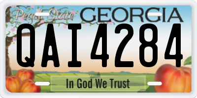GA license plate QAI4284