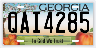 GA license plate QAI4285