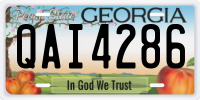 GA license plate QAI4286