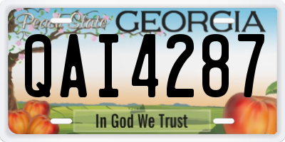 GA license plate QAI4287