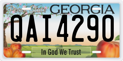 GA license plate QAI4290
