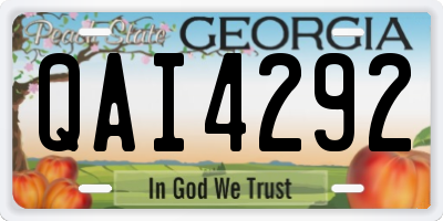 GA license plate QAI4292
