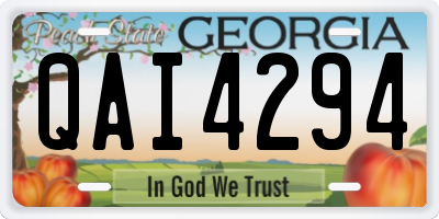 GA license plate QAI4294