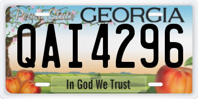 GA license plate QAI4296