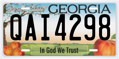 GA license plate QAI4298