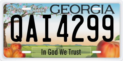 GA license plate QAI4299