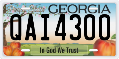 GA license plate QAI4300