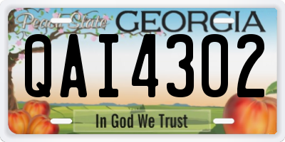 GA license plate QAI4302