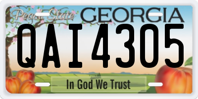 GA license plate QAI4305