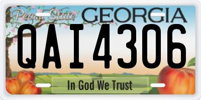 GA license plate QAI4306