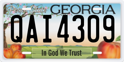 GA license plate QAI4309