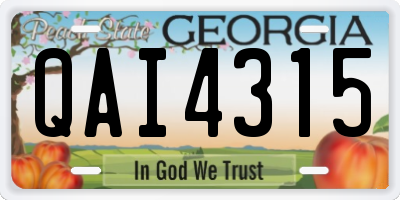 GA license plate QAI4315