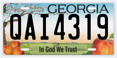GA license plate QAI4319