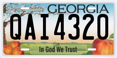 GA license plate QAI4320