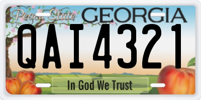 GA license plate QAI4321
