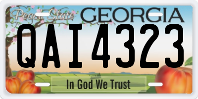 GA license plate QAI4323