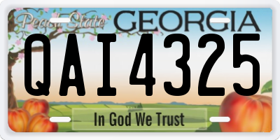GA license plate QAI4325