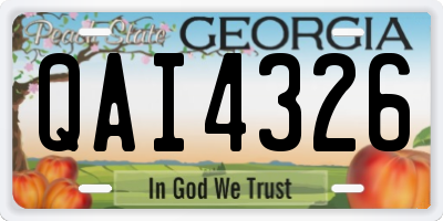 GA license plate QAI4326