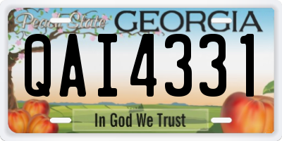 GA license plate QAI4331