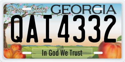 GA license plate QAI4332