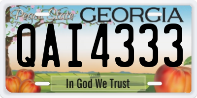 GA license plate QAI4333