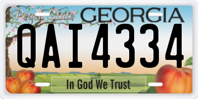 GA license plate QAI4334
