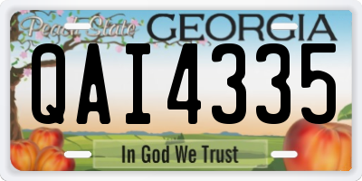 GA license plate QAI4335