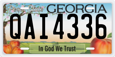 GA license plate QAI4336