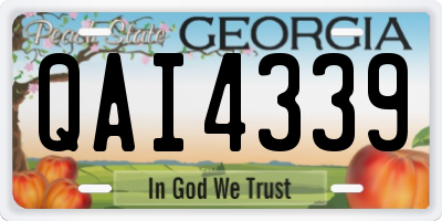 GA license plate QAI4339