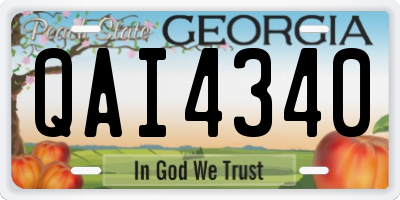 GA license plate QAI4340