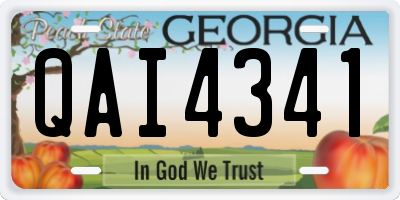 GA license plate QAI4341
