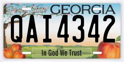 GA license plate QAI4342