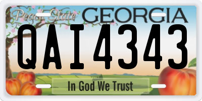 GA license plate QAI4343