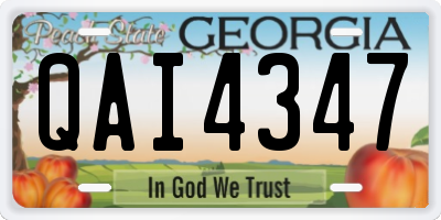 GA license plate QAI4347