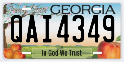 GA license plate QAI4349