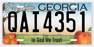 GA license plate QAI4351